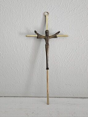Vintage Brass Religious Art- Catholic Crucifix Wall Cross
